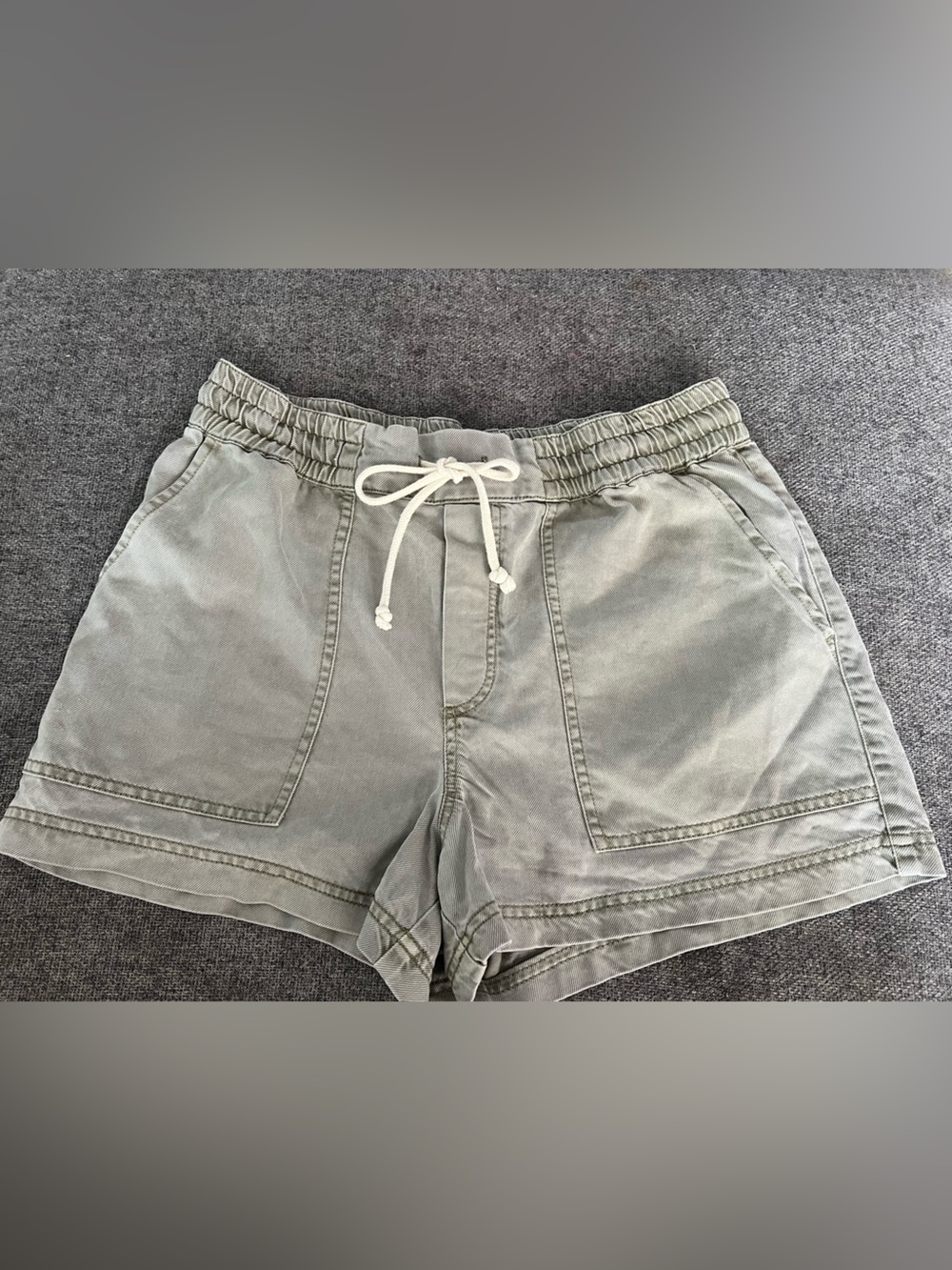 Z Supply Women's Drawstring Jean Shorts in Sage Green